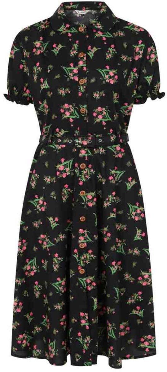 Banned - Star Jules Flare jurk - S - Zwart