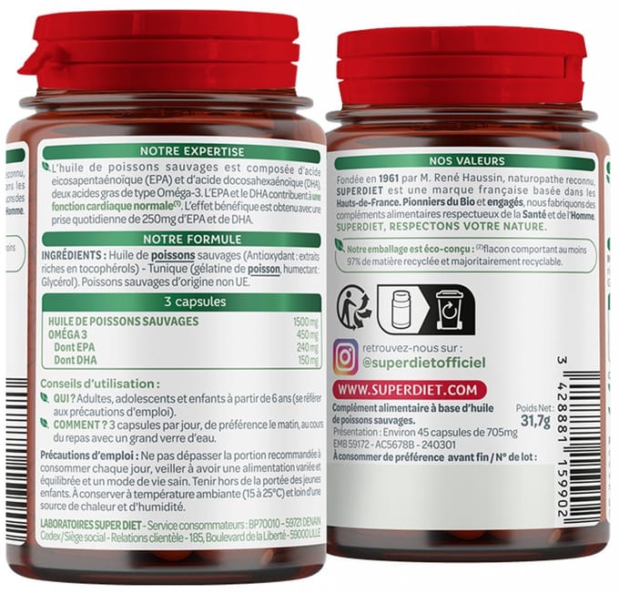 Superdiet Omega 3 45 Capsules