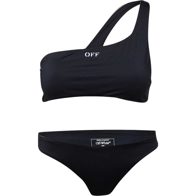 Off-White Dames/Dames Tweedelig Badpak (Zwart, Wit)