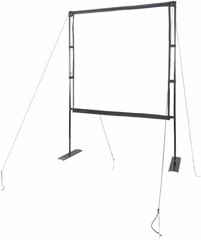 Projectiescherm met Statief - Projector Scherm - Film Avond - Stabiele Dubbele Standaard - 89 Inch - Wit