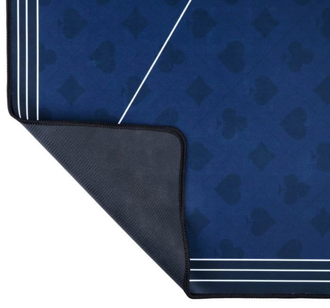 Pokerkleed Blauw 140x80 cm - Polyester & Rubber - Glad Speeloppervlak - Poker & Dobbel Accessoire - Engelhart