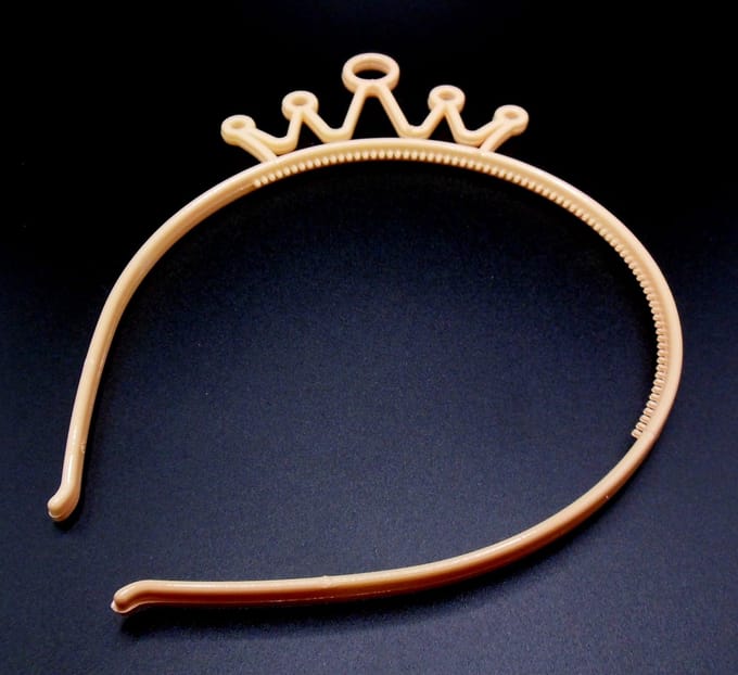 Diadeem met kroontje cremekleur - kinderfeestje - verjaardag