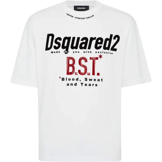 DSquared2 Heren Bloody Sweat Tears T-shirt (Puur wit)