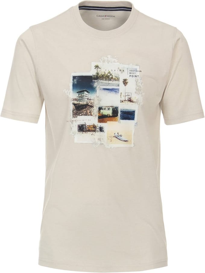 Casa Moda T-shirt Key West en Miami Collectie Beige - L