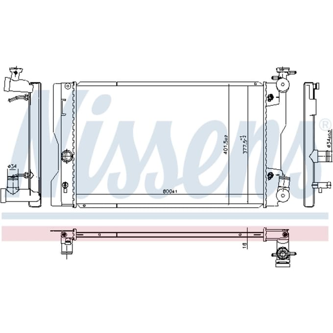 Radiator, motorkoeling NISSENS 606788