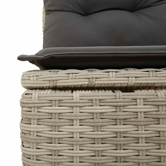 vidaXL - 10-delige - Loungeset - met - kussens - poly - rattan - lichtgrijs