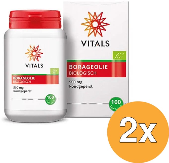2x Vitals Borageolie 500 Mg Bio (100 softgels)