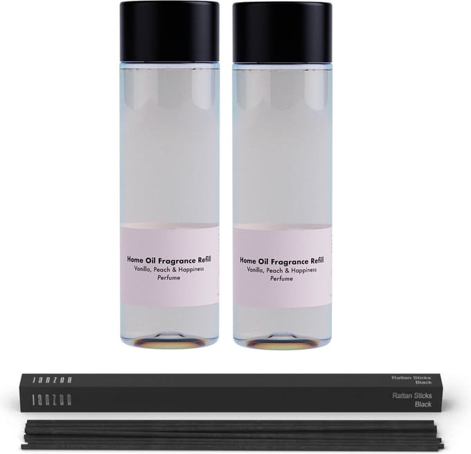 JANZEN Home Fragrance Refill &C Vanilla Peach & Happiness 2-pack Incl. Sticks
