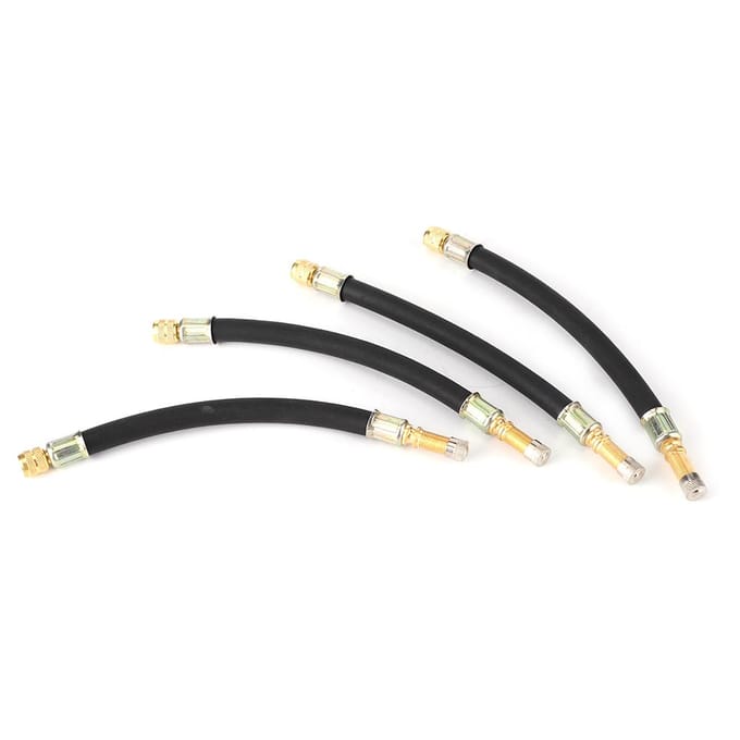 4 stuks Bandventielverlengadapter Transfer Flexibele Opblaasslang Auto Universeel 190mm black