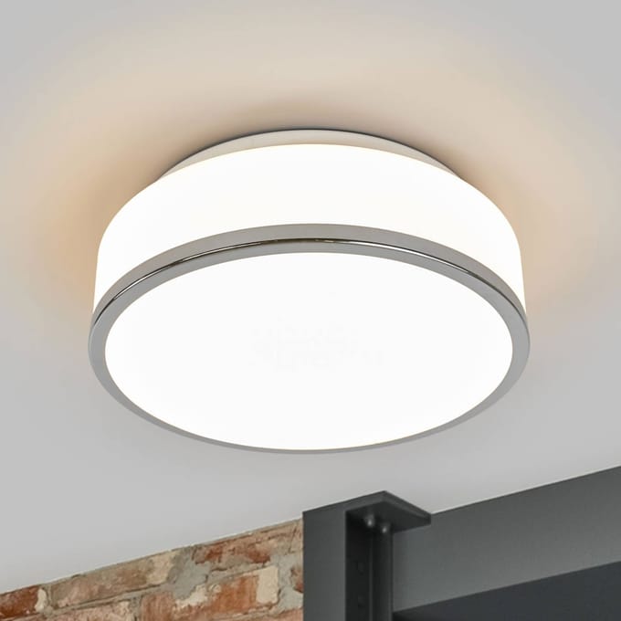 Searchlight Plafondlamp IP44, Ø 28cm, chroom