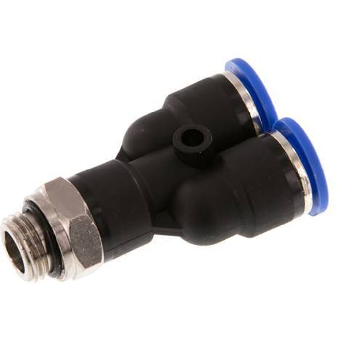 10mm x G1/4'' Y-koppeling Messing/PA 66 Insteekfitting Buitendraad Draaibaar NBR