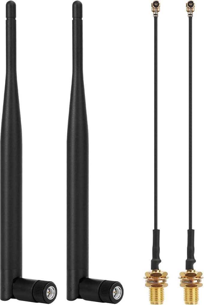 2 Stuks 868MHz LoRa Antenne 5dBi Omni-Directioneel met SMA Plug & IPEX Kabel