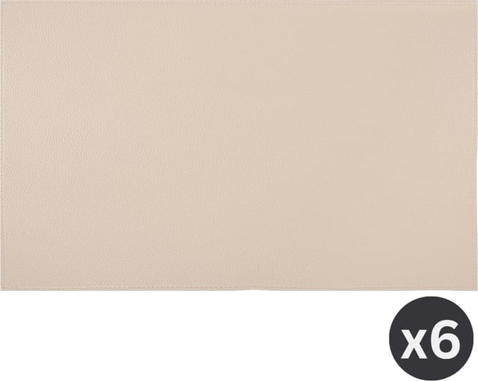 ZICZAC - Placemat TRUDO - SET/6 - Lederlook - 33x45 cm - Rechthoek, beige