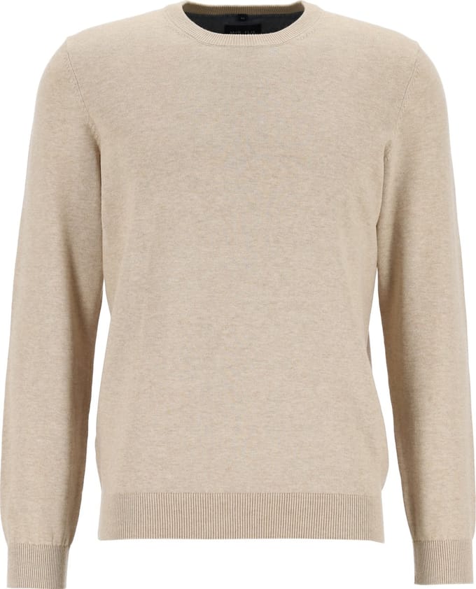 MARVELIS modern fit trui katoen - O-hals - beige