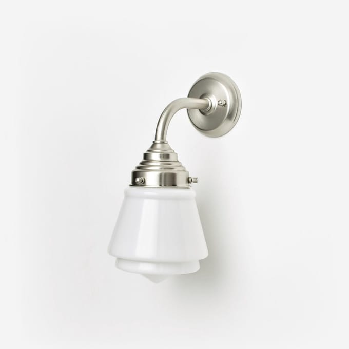 Wandlamp Komeet Curve Matnikkel - Art Deco Trade
