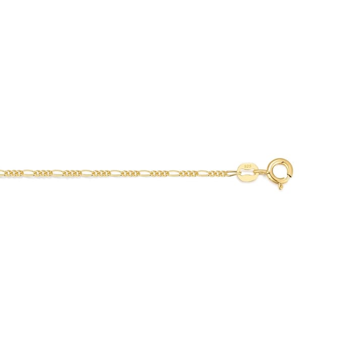 Twice As Nice Halsketting in 18kt verguld zilver, figaro 70cm