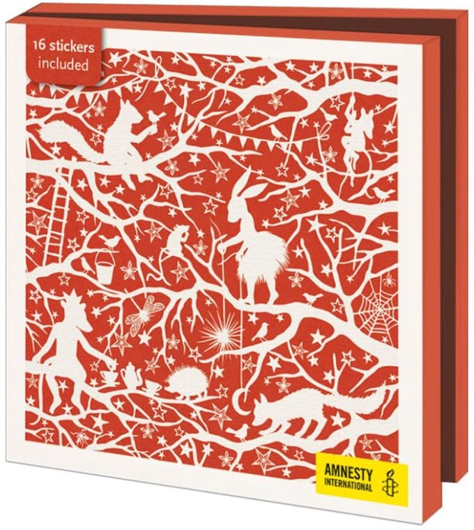 Kaartenmapje met env, vierkant: Christmas Paper Creations, Geertje Aalders, Amnesty