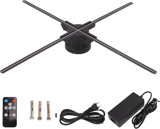 Holografische Fan Display - 3D Projector - Reclame Machine - Wifi Connectiviteit - 60cm Scherm - Zwart