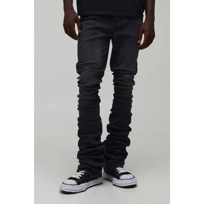 Skinny Flare Extreme Stacked Jeans | Charcoal | Size 52R