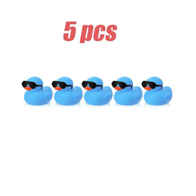 1-100 Stuks Mini Rubberen Eendjes Blauwe Set In Bulk Met Zonnebril Drijvend Piepend Klein Rubberen Eend Speelgoed Voor Feest Verjaardag Benodigdheden