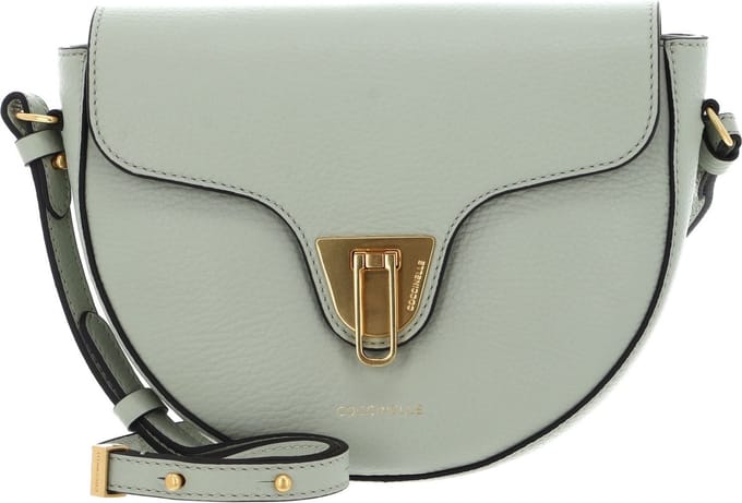 COCCINELLE Leren Schoudertas Avondtas Beat Soft Crossover Bag Celadon Green Mintgroen