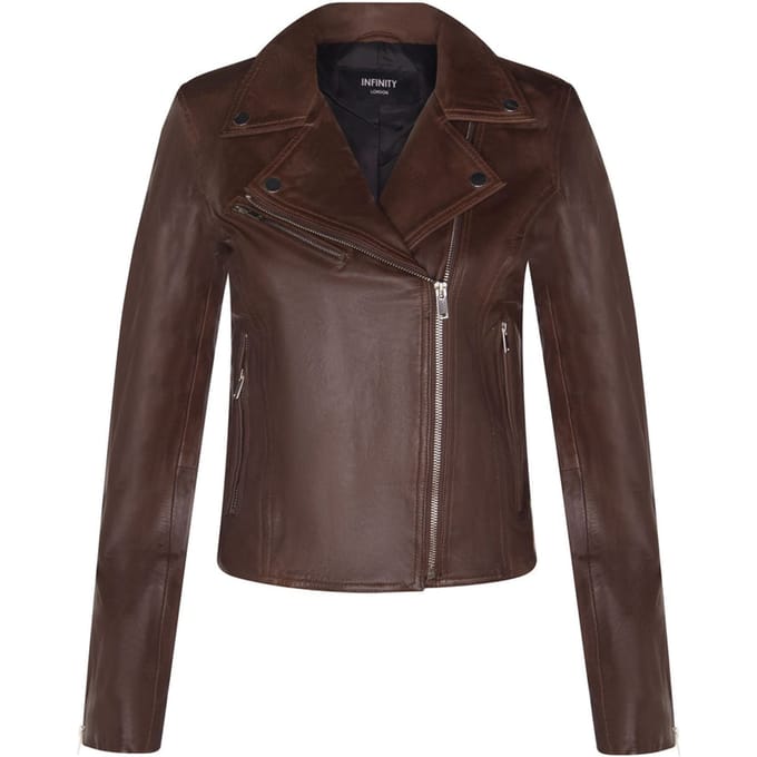 Dames klassiek leren Brando bikerjack-Loughton