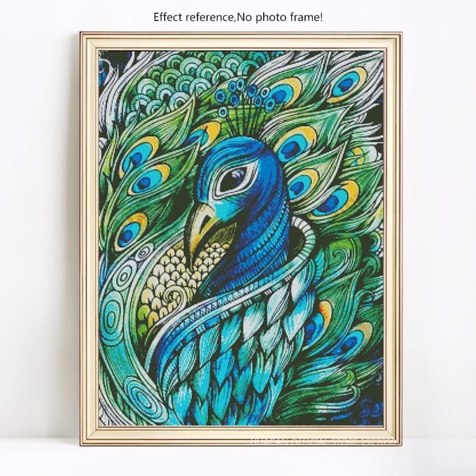 Peinture Diamant 5D Forage Complet Rond Animaux Images Avec Strass Diamant 20X30 black