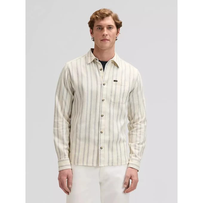 Lee 112378528 Overhemd Met Lange Mouwen Beige M Man
