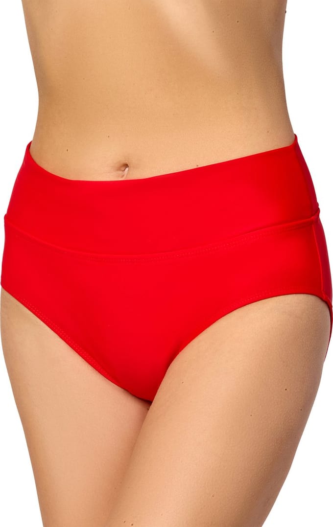 Merry Style Dames Zwembroek - Bikinibroekje - Elastische tailleband - Polyamide & Elastaan – Rood (4186) – 38 - MS-VR-Brief-5
