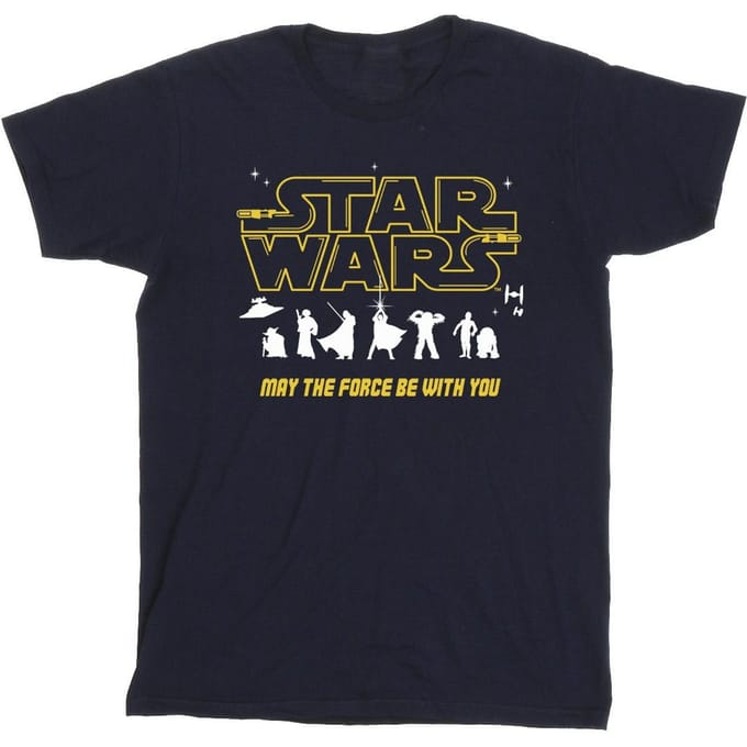 Star Wars Jongens Silhouetten Force T-Shirt (Marineblauw)