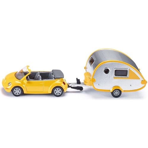 SIKU 1629, Volkswagen Beetle met Caravan, metaal/kunststof