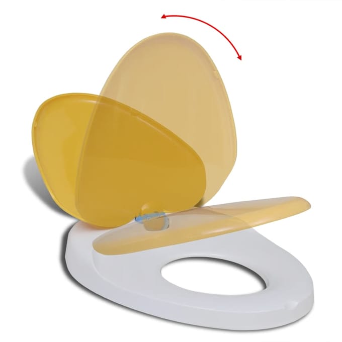 Siège de toilette avec mécanisme de fermeture douce pour adultes enfants Blanc et Jaune