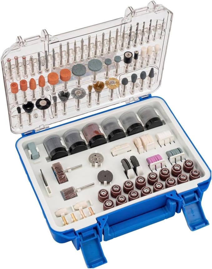 Accessoireset Multitool - Gereedschap Set - Klus Klussen - 202 Delig - 25 cm - Grijs