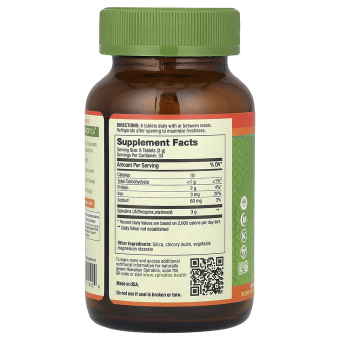 Nutrex Hawaii, Pure Hawaiiaanse Spirulina, 3 g, 200 tabletten (500 mg per tablet)