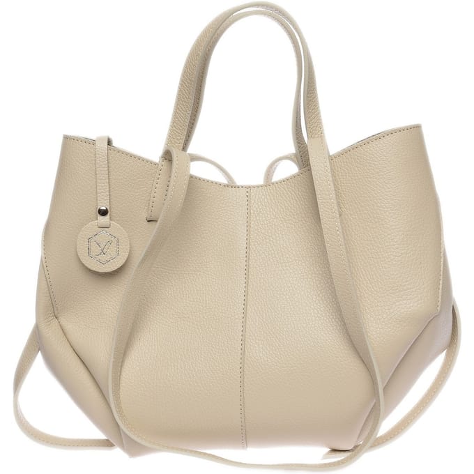 Luisa Vannini Beige Rundleer Tas
