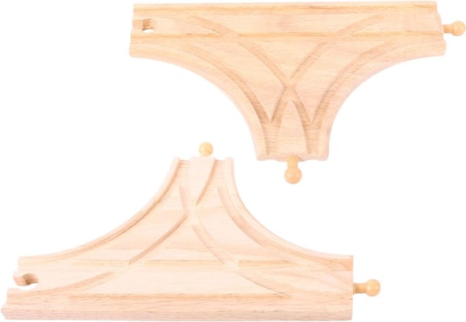 Bigjigs Wooden Rails - T-junction 2 pcs.