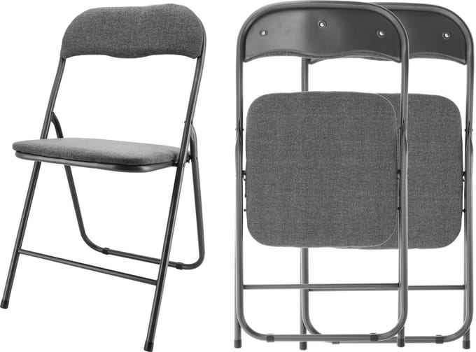 Klapstoel set van 2 - Inklapstoel grijs - eettafelstoelen - Opklapbare stoelen