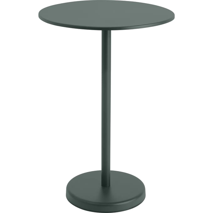 Muuto Linear Steel Tafel rond - donkergroen - Hoogte 105 cm