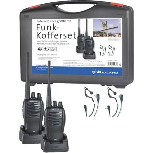 Midland G10 Pro PMR 2er Handwerker-Koffer C1107.S1 PMR-portofoon Set van 2 stuks
