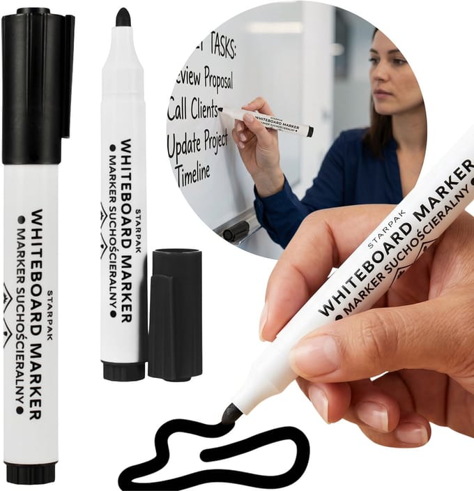Whiteboard stift, zwart, dikke stift, viltstift