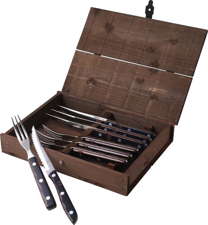 Gense Old Farmer Classic Steakbestek 8 delen Hout/Staal