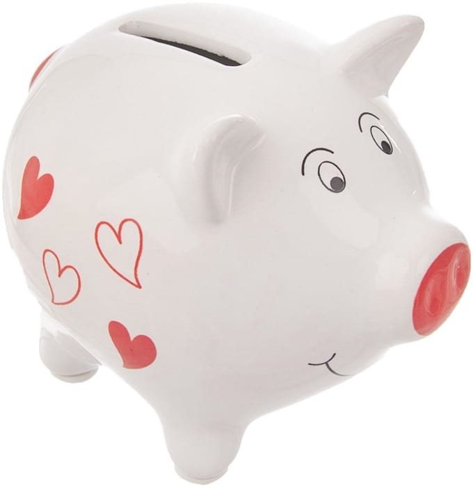 ORION - Keramische Spaarvarken - Roze - 10 cm - Decoratief