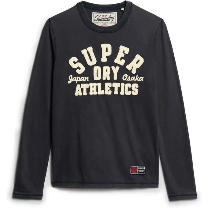 Superdry Vintage Athletic Longsleeve Top Blauw Grootte: S