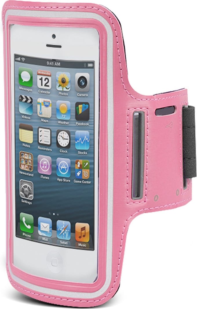 Maclean - Hoes voor schoudertelefoon - Roze - 4,8"