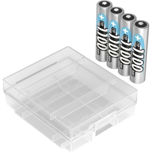 Ansmann NiMH-batterij Micro AAA type 1100, min. 1050 mAh, 1,2 Volt, 4-pack inclusief batterijdoos, perfect voor dagelijks gebruik