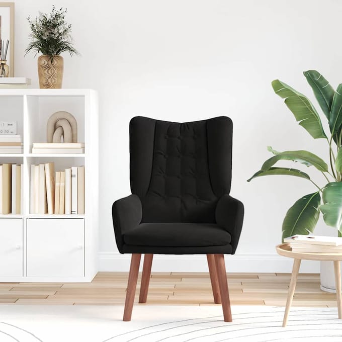 vidaXL - Fauteuil - Zwart - 63 - x - 67 - x - 94 - cm - Fluweel