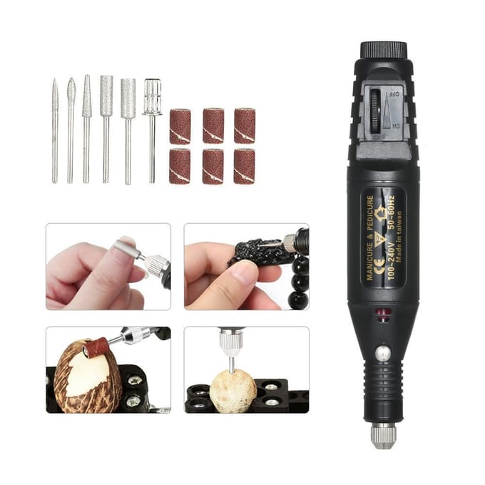 14 stuks 100V-240V Mini Elektrische Slijpmachine Boorgereedschap Variabele Snelheid Roterend US Plug blauw