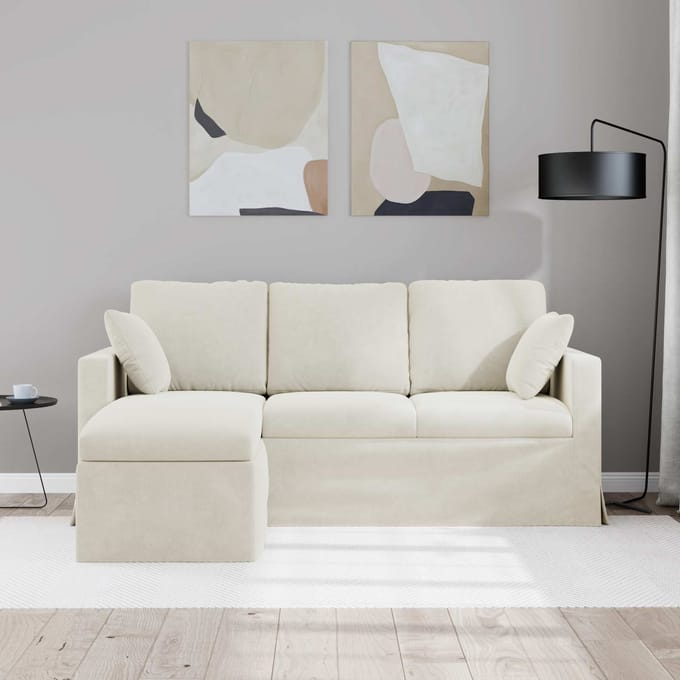 vidaXL - Bank - Crème - 178 - x - 134 - x - 80 - cm - Fluweel