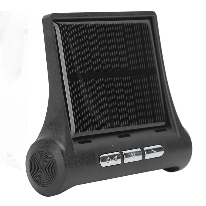 Système de surveillance de la pression des pneus TPMS à énergie solaire sans fil avec écran LCD et 6 capteurs, étanche IP68 black