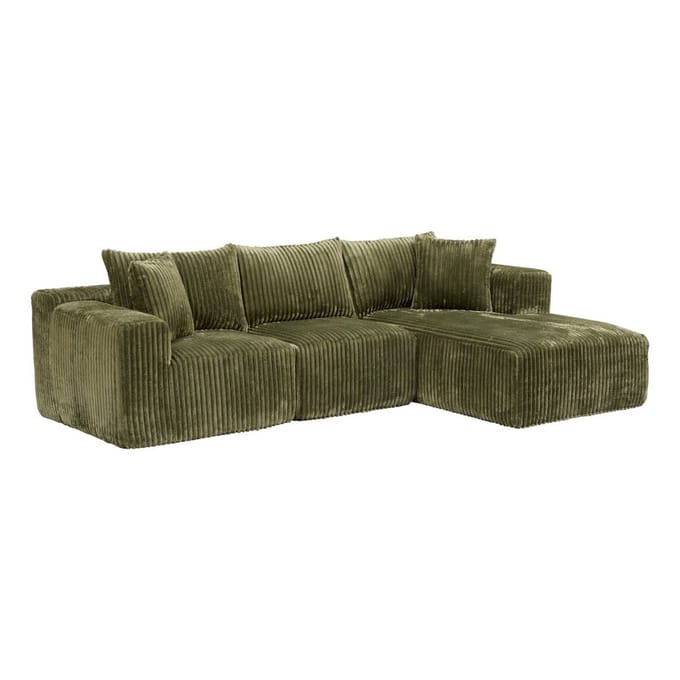 Eazy Living Ribstof 3-zitsbank Milo Groen